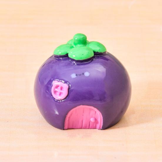 Mini House Micro Landscape Decoration Cartoon Tiny Fruit Shaped House Miniature Resin Figurine for Plant Pot Fairy Garden Accessory