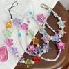 Colorful Heart Beaded Wrist Lanyard: Korean Phone Case Accessory