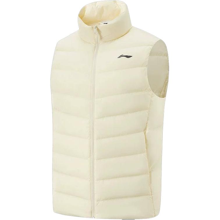 Li Ning Down Vests Men s Ecru Stand Collar Moderate Other AMRU017-2 2XL