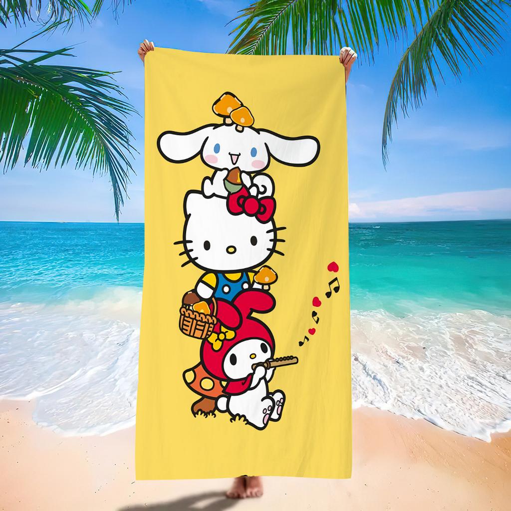 Cute Cartoon Printed Microfiber Beach Towel Quick Dry Soft Absorbent Bath Towel For Seaside
