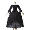 Women's Off-the-Shoulder Long Sleeve Maxi Dress Loose Fit Mid Waist Vintage Gothic Party Dress