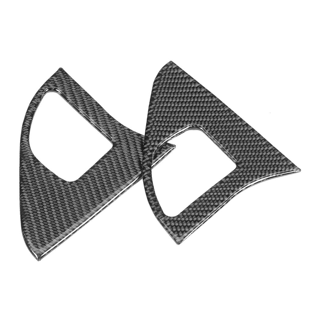 2Pcs Inner Door Horn Cover Carbon Fiber Frame Trim Left Right Fit for Mitsubishi Lancer GTS 08‑16