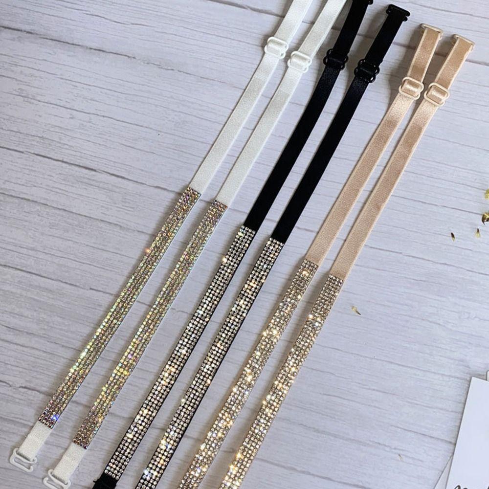1 Pair Invisible Strap Bra Straps Replacement Rhinestone Bra Belts Underwear Band