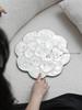 Light Luxury Natural Shell Tray Dining Table Insulating Mat Desktop Organizer Flower Trimmed Decorative Placemats