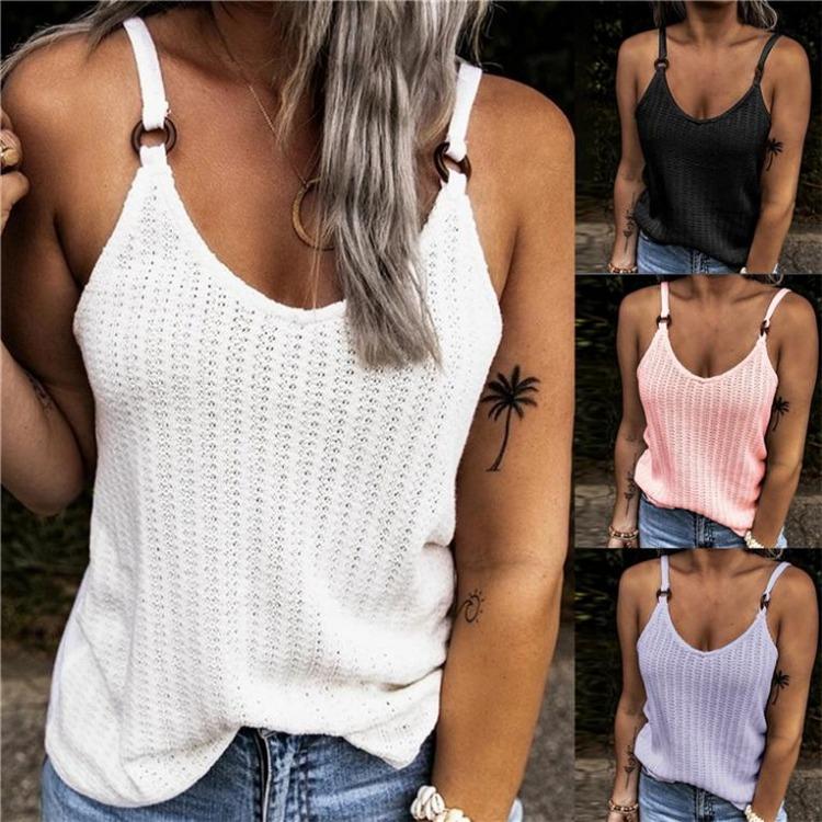 Women Casual Summer Fashion Off Shoulder Loose Sleeveless Blouse Cami Tank Tops