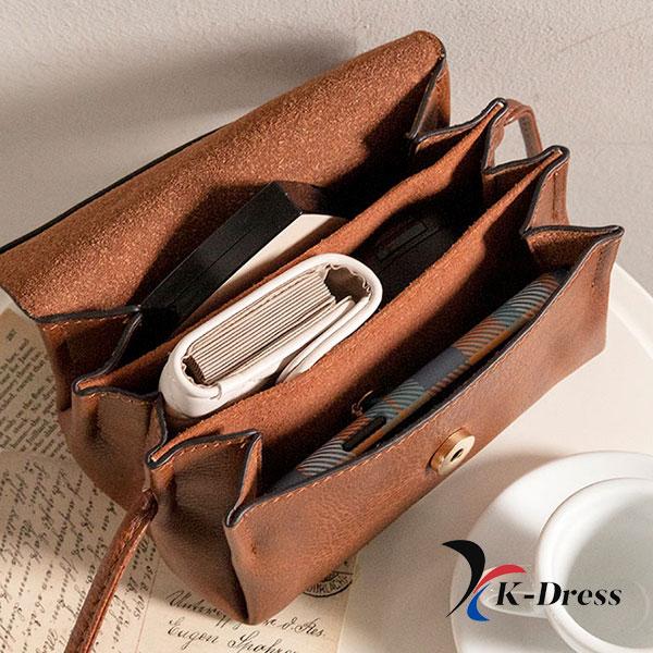 Vintage kožená tříkomorová crossbody kabelka (2 barvy)