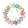 Decorative Hanging Easter Eggs Set with Printed Patterns and Ribbons for Holiday Party Home and Table Display Decor