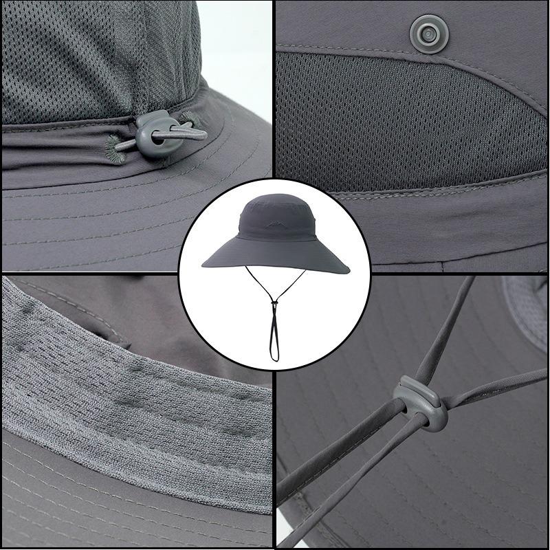 Summer Outdoor Sunscreen Hat UV Protection Big Eaves Bucket Hat Breathable Sun Hat Anti Splashing Fishing Hat