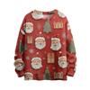 Women's Fashion Casual Long Sleeve Christmas Printed Round Neck Knitted Top