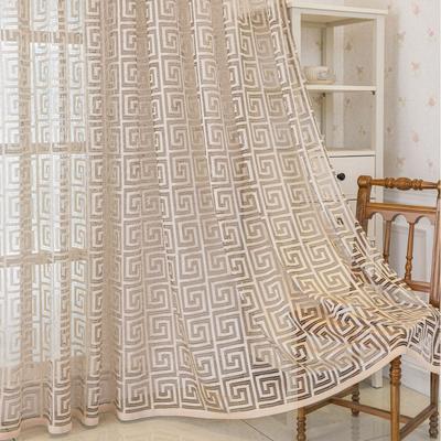 Modern Kaffegardin Geometriskt Returmönster Jacquard Transparent Gardin Vardagsrum Sovrum Balkong Fönster Gardin