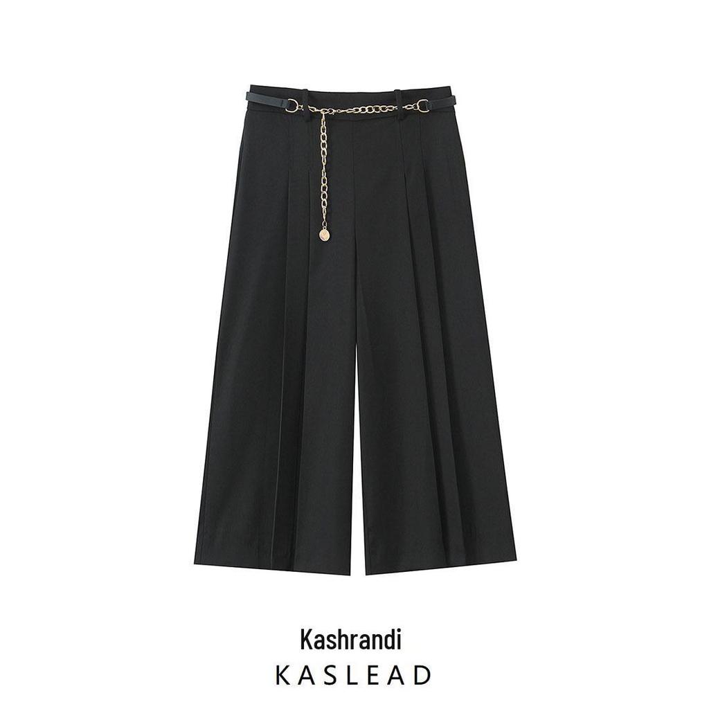 2025 Spring Women's European & American Style Fashion Long Casual Shorts with Chain Belt