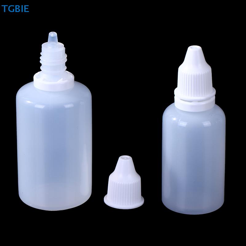 [T]10PCS 5/10/15/20/30/50ml Empty Plastic Dropper Bottle Paint Beauty Oil Squeezable Refillable Bottle Cosmetics Storage Bottles