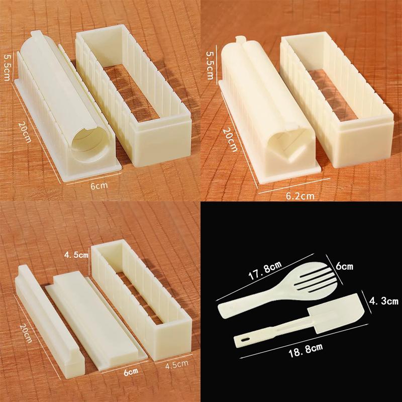 Make Sushi Machine Cutter Sushi Maker Kimbap Sushi Rolls Mold Round Square Heart-shaped Onigiri Molds Rice Balls