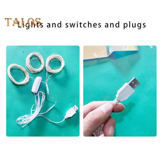 Christmas Gift Box with Copper Wire Lamp Flower Ribbon Decor Transparent Battery-operated or USB Charging Glitter Effect Night Light Home Party Decor