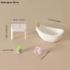 1:12 Scale Dollhouse Bathroom Set: Bathtub, Stool, and Accessories