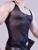 Herren Streifen Weste Mode Slip Ultra Dünn Atmungsaktiv Tanktops Durchsichtig Durchsichtige T-Shirts Herren Oberteile Nachtclub Party T-Shirts