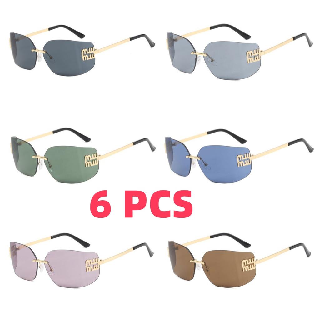 Occhiali da Sole Senza Montatura da Donna in Metallo di Lusso Vintage Alta Qualità Occhiali da Sole Decorativi Occhiali da Sole Sovradimensionati per Viaggio Spiaggia Protezione Solare