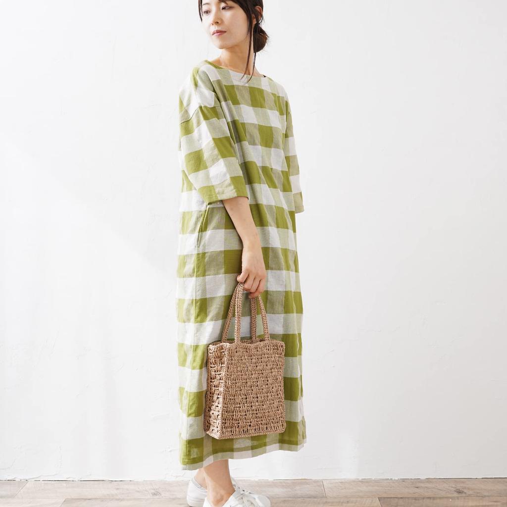 Raw wool itohenlab knitting kit Raised pattern square tote bag #9-4 (cork)