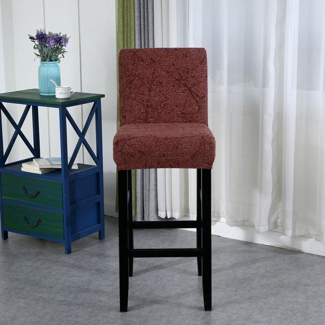 Elastic Short Chair Furniture Cover Spandex Fabric Printed Bar Stool Seat Covers Chair Protector Slipcovers For Cafe Dining Space Kitchen Washable