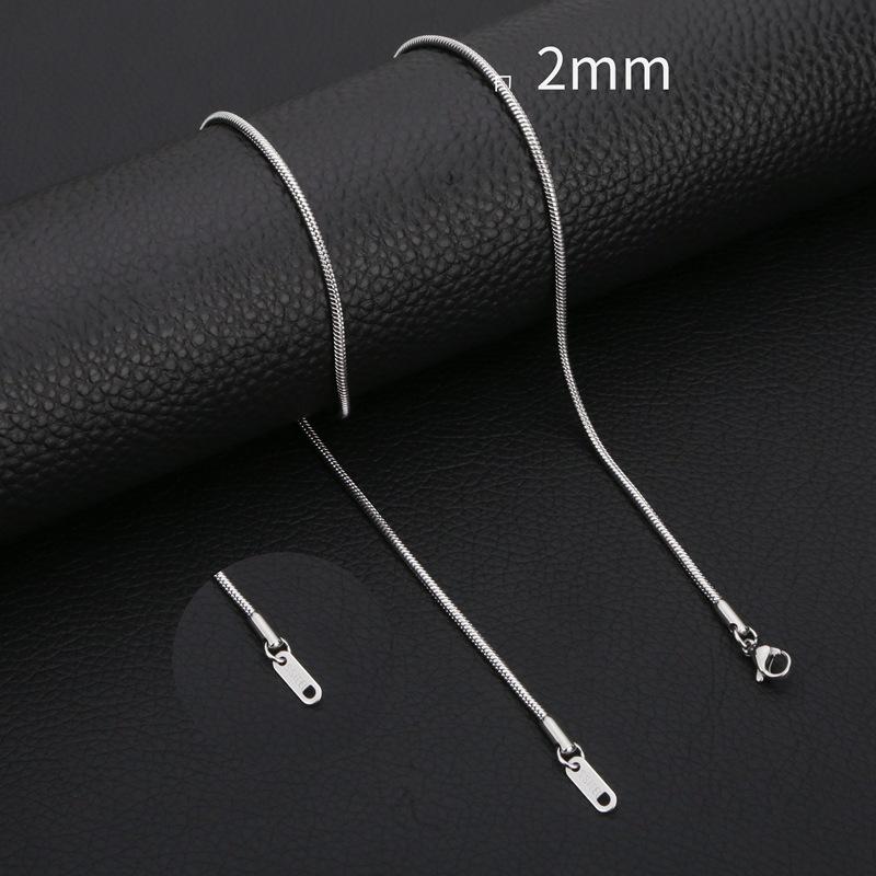 European & American Stainless Steel Snake Bone Necklace for Men & Women