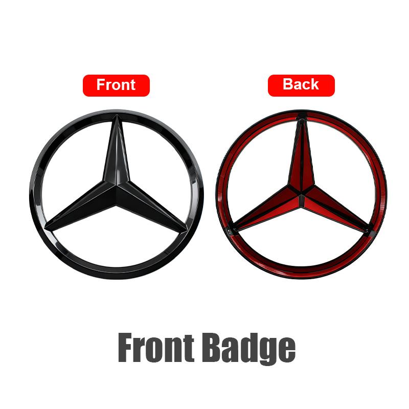 1Pcs 210mm 188mm Car Front Grill Badges Lid Covers Logo Cover For Mercedes Benz AMG class GLK W206 W220 A180 W211 W205 W203 GLC