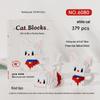 Orange Silver Shaded Cat Micro Blocks - Educational Kitten Toy Compatible with LEGO