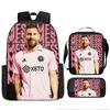 Football Schoolbag Three-Piece Backpack Pencil Bag Satchel Package Primary And Secondary School Students Schoolbag