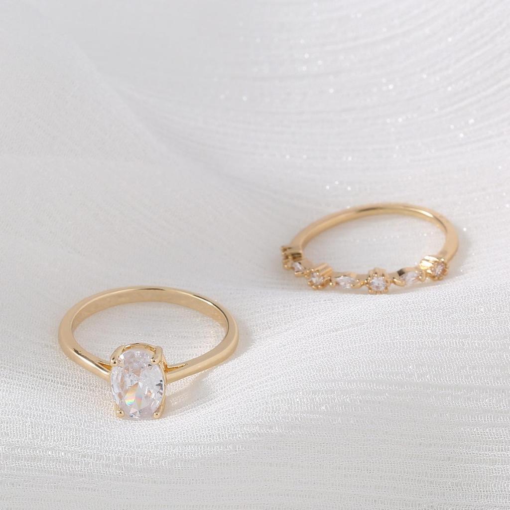 Elegant Copper Zirconia Wedding Rings - European & American Style