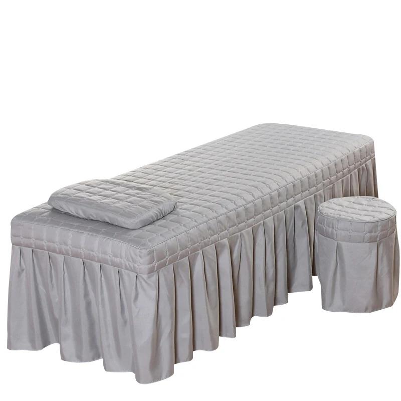Square Head Quilted Thicken Beauty Salon Lash Massage Table Bed Skirt Mattress Cover SPA Treatment with Face Breath Hole Sheet