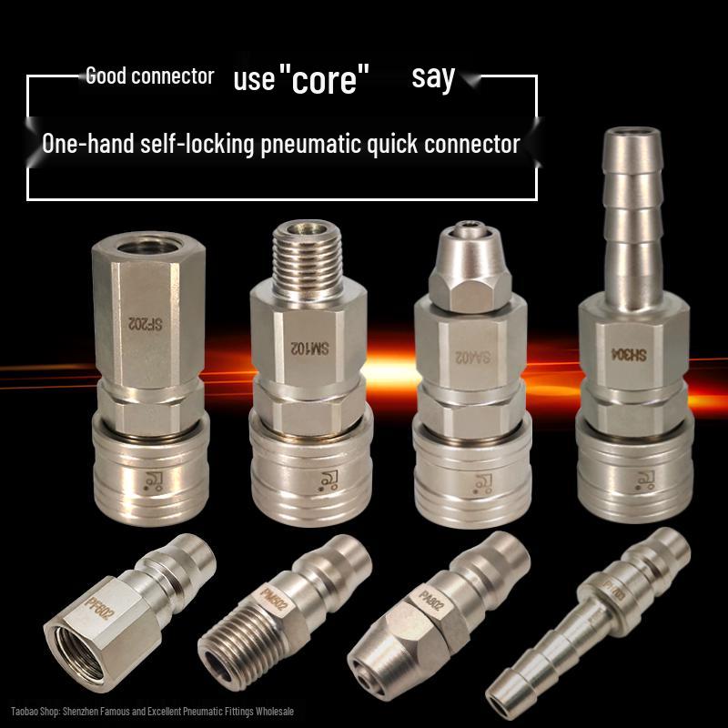 C-Type Pneumatic Quick Connector for Air Compressors and Oxygen Hoses