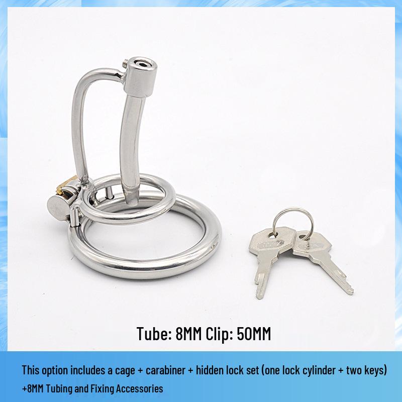 Pánské zařízení pro cudnost z nerezové oceli s močovým katetrem - Klec na ptáky Zámek čistoty SM Erotické Gay potřeby pro dospělé