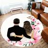 1pc wedding couple Round Chair mat office Area Rug - Non-Slip, Floor Mat for Office, Bedroom, Ideal home decor gift c0112016