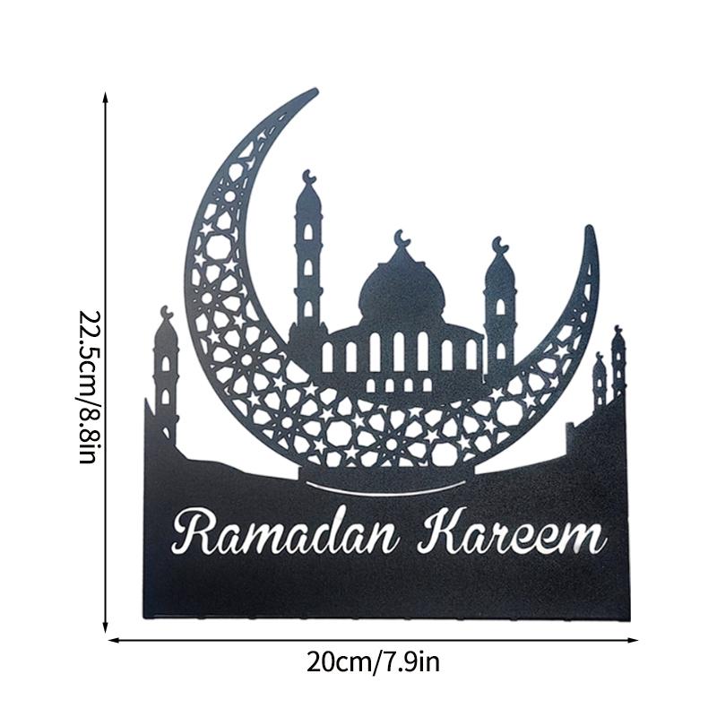 Acrylic Ramadan Ornament Eid Mubarak Moon Star Castle Shape Crafts Islamic Muslim Diy Decoration Supplies Party Gift