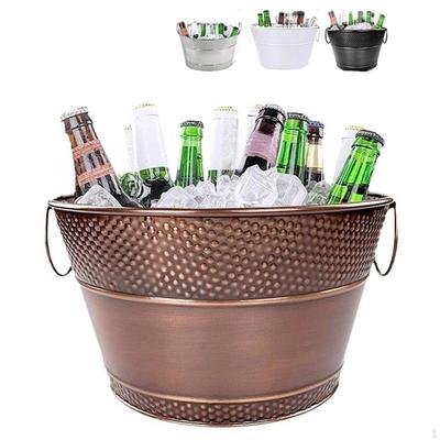 Ice Bucket Beverage Tub Round Lightweight Organizer Metal Drink Storage Wine for Chilling