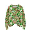 Women's Christmas Print Cardigan Long Sleeve Round Neck Knit Top