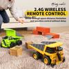 1/64 Mini Alloy Car RC Dump Truck Remote Control Tipper Cars Engineering Vehicle Toy APP Radio Controlled Dump Truck Kids Gifts