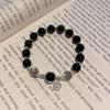 Exquisite Black  Beaded Bracelet For Women Ins Style Trendy Cool Bracelet  Simple Jewelry Party Gift