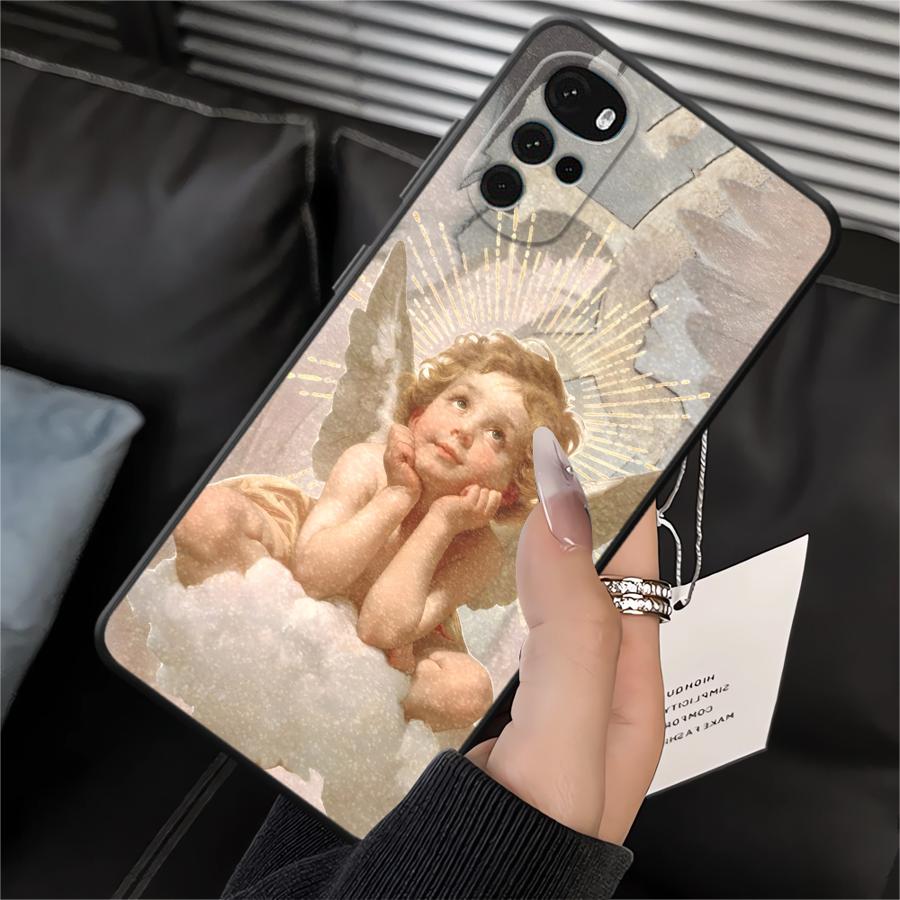 Cute Angel Phone Cover Case for Motorola Moto G51 G73 G50 G32 Edge 20 Pro 30 Lite G71 G22 Edge40 G52 G53 G30 G60s