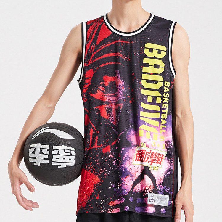 Li Ning Basketball Jersey Men's Black Red AAYQ241-1
