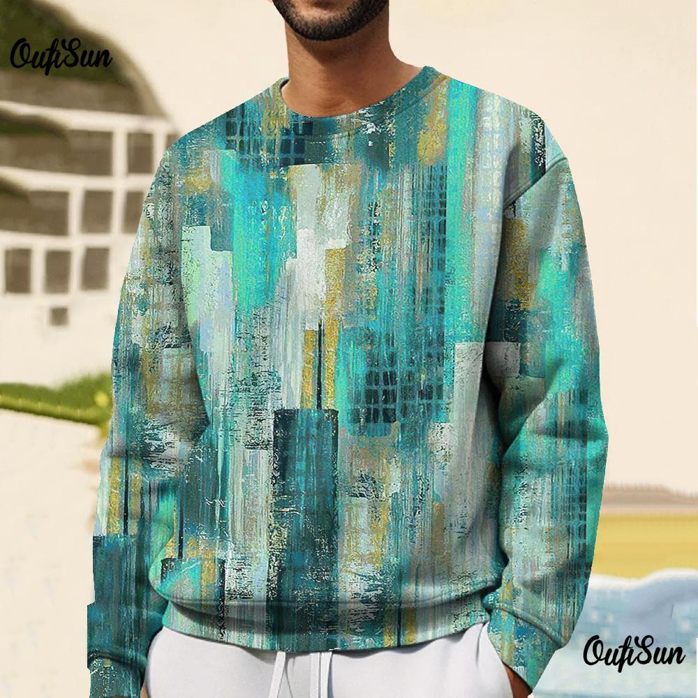 Vintage Men T-Shirt Retro Sweatshirts Oversized Long Sleeve T-Shirts O-Neck Pullovers Winter Clothing Street For Men Sweatshirts