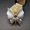 Used Best Butterfly Insect Motif Gold Silver Tone Vintage Brooch Art Deco Showa Retro Costume Jewelry Import YAG4