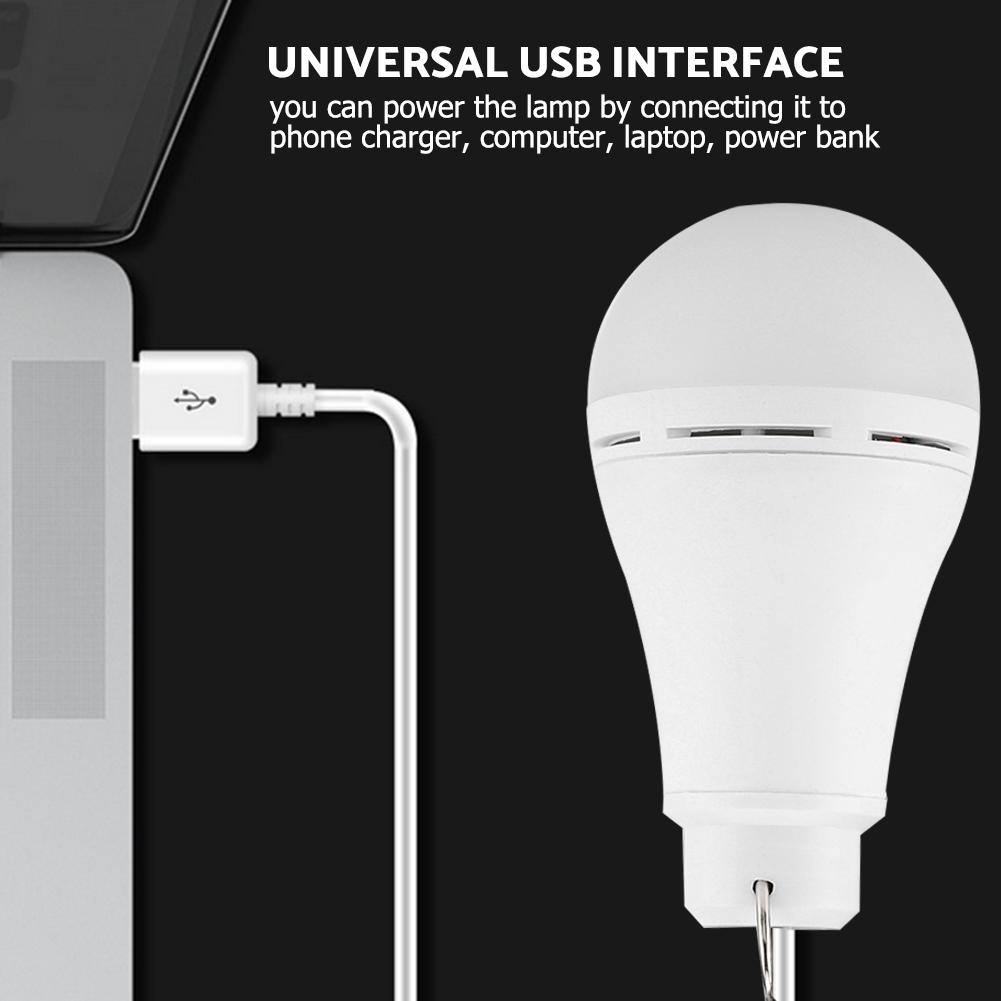 5V USB LED Bulb Light Emergency Lamp for Outdoor Camping Hiking Home Reading(10W)