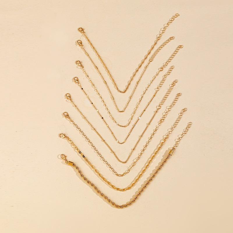 Alloy Stacked Bracelet Jewelry Personality Set Fashion Multi-layer Chain Bracelet Chain Chain for Women