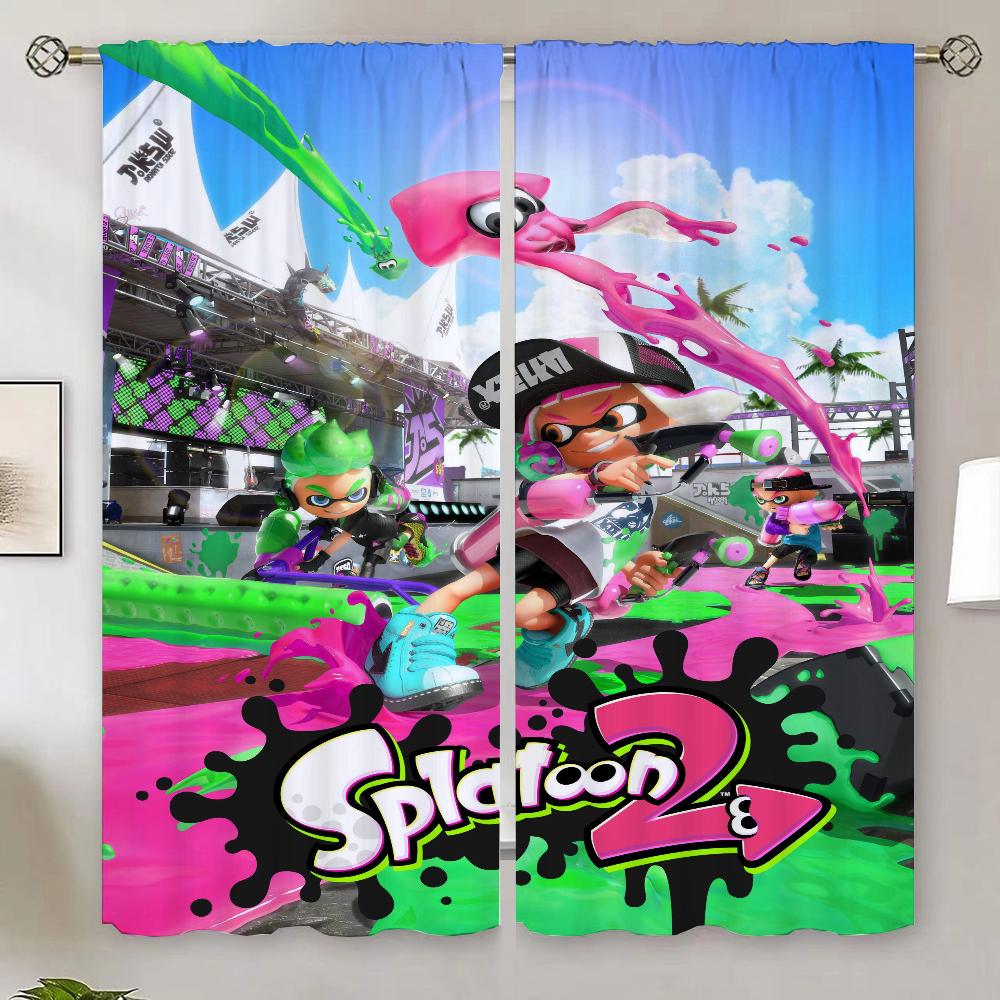

Шторы для кухни Splatoon для гостиной, 2 элегантных элемента, затемняющие шторы, 100% дешевые вещи с бесплатной доставкой для домашних штор W50xH70cmx2pcs-CL
