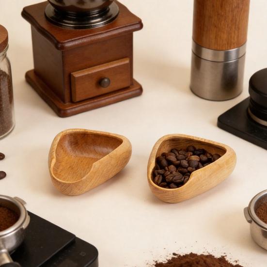 Vassoio Dosatore Caffè, Contenitore in Legno Antistatico per Chicchi con Cucchiaino, Raccoglitore Polvere per Espresso, Strumento da Cucina per Caffetteria Casalinga, Ristorante, Panetteria