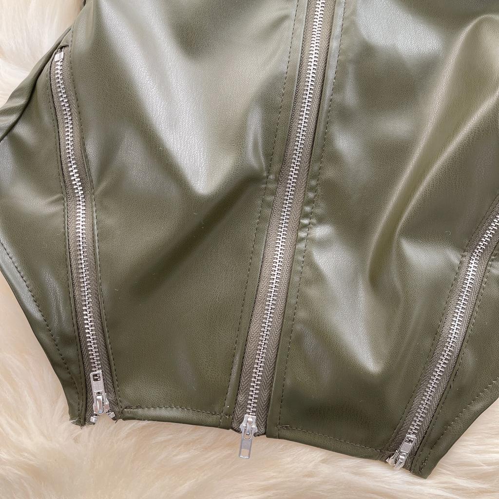 Vintage Locomotive Pure Desire Spice Girl Tube Top Women's Autumn Zipper Short Design Sense Niche Beautiful Top