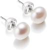 Natural Freshwater Pearl Stud Earrings Real 925 Sterling Sliver Earring Cultured White Pearl For Women Earring Jewelry