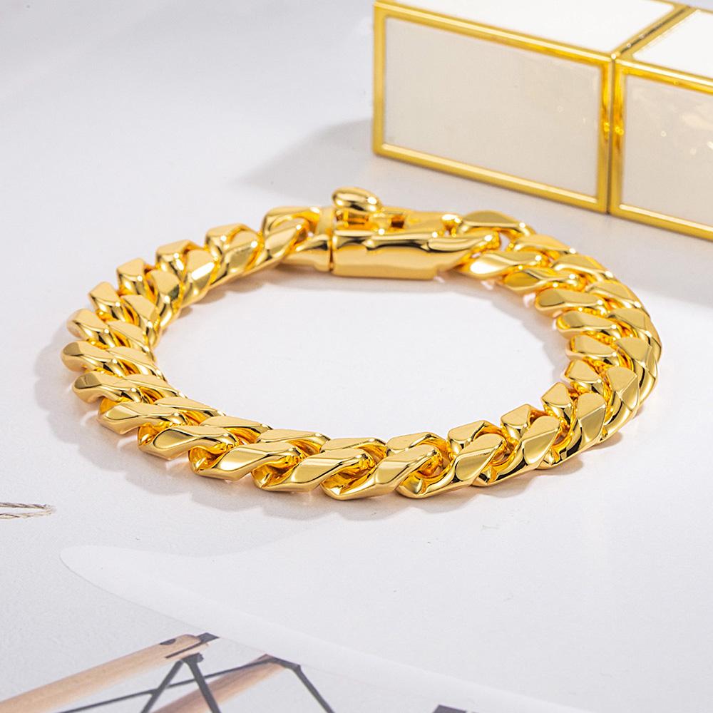 New Trendy 12 MM Bracelet Curb Cuban Chain Bracelet Classic Width Chain 925 Sterling Silver Bracelet for Men Women Jewelry Gift