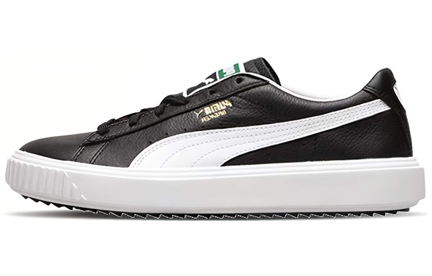 PUMA Breaker Lthr Black White 366078-01 35.5
