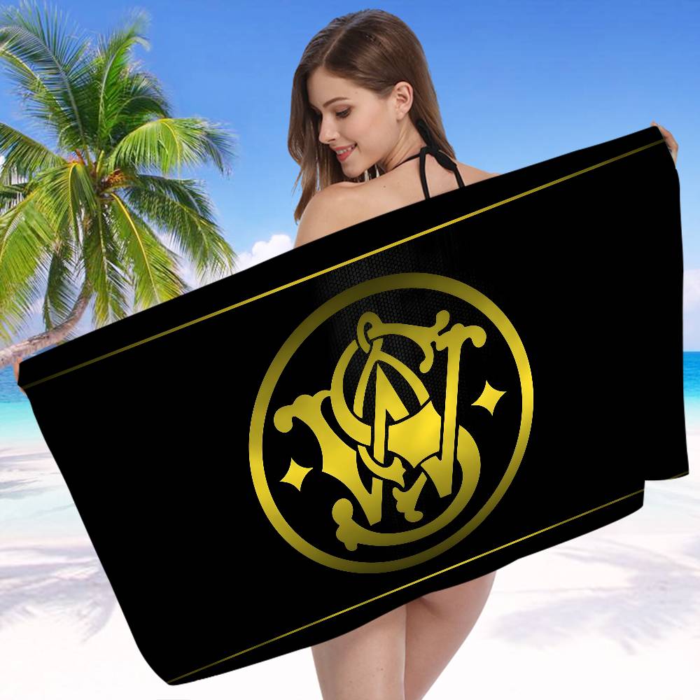 G-Gun S-Smith W-Wesson Bath Towel Microfiber Soft Water Absorbing Breathable For Girl Kids Decorative Cartoon Beach Towel